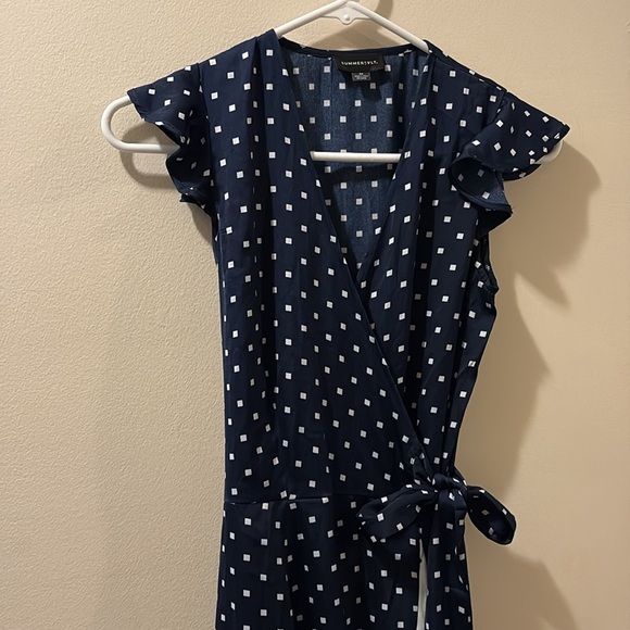 Summersalt Asymmetrical Blue and White Ruffled wrap dress - size XS - Picture 2 of 7